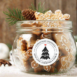 Moderne Weihnachtsgoodies Herz Personalisiert Runder Aufkleber