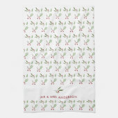 Moderne Weihnachtsgrün Botanische Beere Geschirrtuch (Vertikal)
