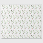 Moderne Weihnachtsgrün Botanisches Berry Geschenkpapier (Flach)