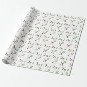 Moderne Weihnachtsgrün Botanisches Berry Geschenkpapier (Ungerollt)