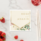 Moderne Weihnachtsgrün | Cream Wedding Napkins Serviette (Beispiel)