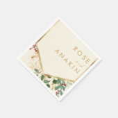 Moderne Weihnachtsgrün | Cream Wedding Napkins Serviette (Ecke)