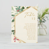 Moderne Weihnachtsgrün Creme Tischnummer Chart (Stehend Vorderseite)