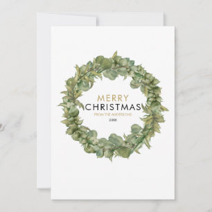 Moderne Weihnachtsgrün-Girlande Feiertagskarte