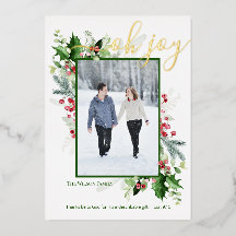 Moderne Weihnachtsgrün Gruß Foil Holiday Ca