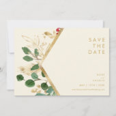 Moderne Weihnachtsgrün | Horizontal Save The Date (Vorderseite)