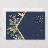 Moderne Weihnachtsgrün | Marine Horizontal Save The Date (Vorderseite)