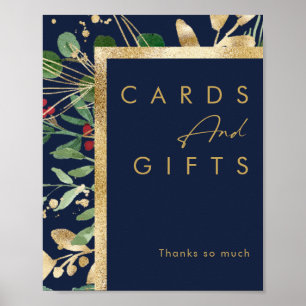 Moderne Weihnachtsgrün   Navy Cards and Gifts P Poster