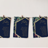 Moderne Weihnachtsgrün Navy Tischnummer Chart