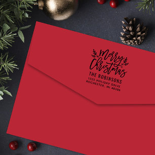 Moderne Weihnachtsgrün-Rücksendeadresse Permastempel