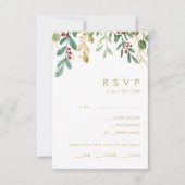 Moderne Weihnachtsgrün | UAWG mit weißem Menü RSVP Karte (Vorderseite)