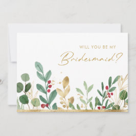 Moderne Weihnachtsgrün | Vorschlag von Bridesmaid Einladung