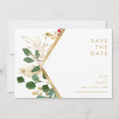 Moderne Weihnachtsgrün | Weißes Horizontal Save The Date (Vorderseite)