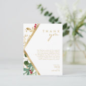 Moderne Weihnachtsgrün | White Dankycard Postkarte (Stehend Vorderseite)