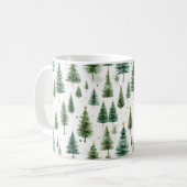 Moderne Weihnachtsgrünbaum-Feiertagsmuster Kaffeetasse (Vorderseite Links)