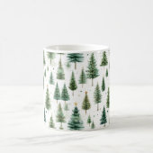 Moderne Weihnachtsgrünbaum-Feiertagsmuster Kaffeetasse (Mittel)