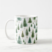 Moderne Weihnachtsgrünbaum-Feiertagsmuster Kaffeetasse (Links)