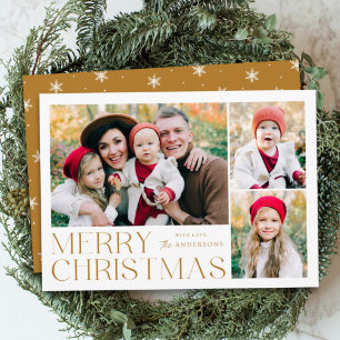 Moderne Weihnachtsgrüße 4 Foto-Collage Feiertagskarte
