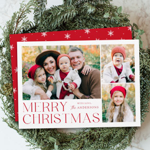 Moderne Weihnachtsgrüße 4 Foto-Collage Feiertagskarte