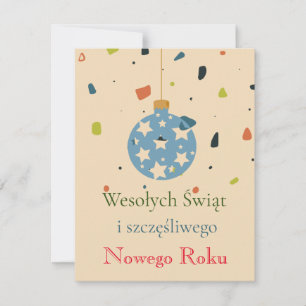 Moderne Weihnachtsgrüße auf Polnisch Wesołych Świą Feiertagskarte