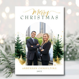 Moderne Weihnachtsgrüße Corporate Foto Feiertagskarte