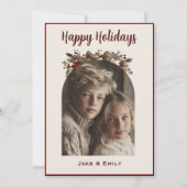 Moderne Weihnachtsgrüße Familien-Foto Karte (Vorderseite)