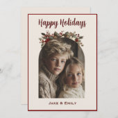 Moderne Weihnachtsgrüße Familien-Foto Karte (Vorne/Hinten)