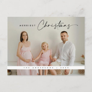 Moderne Weihnachtsgrüße, Foto der Familie Postkarte