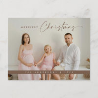 Moderne Weihnachtsgrüße, Foto der Familie