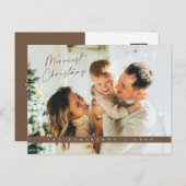 Moderne Weihnachtsgrüße, Foto der Familie Postkarte (Vorne/Hinten)