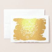 Moderne Weihnachtsgrüße Foto und Gold Foil Card Folienkarte (Vorderseite mit Umschlag)