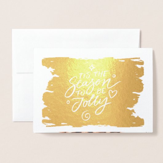 Moderne Weihnachtsgrüße Foto und Gold Foil Card Folienkarte (Vorderseite mit Umschlag)