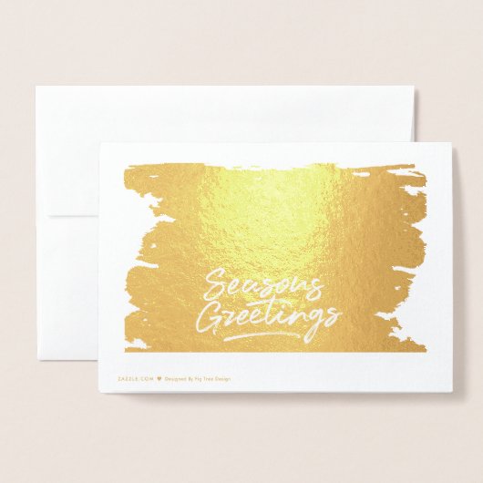 Moderne Weihnachtsgrüße Foto und Gold Foil Card Folienkarte (Rückseite mit Umschlag)