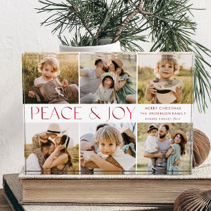 Moderne Weihnachtsgrüße: Frieden und Freude Fotoblock