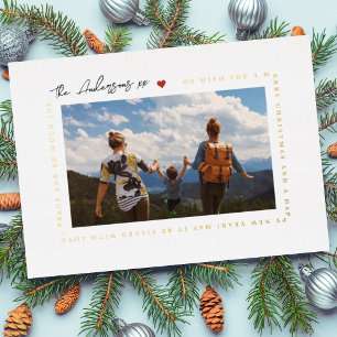 MODERNE WEIHNACHTSGRÜßE HERZ LIEBE FOTO FOLIEN FEIERTAGSKARTE