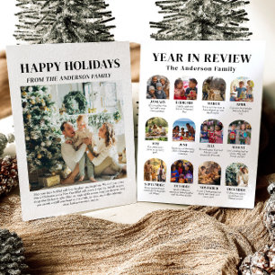 Moderne Weihnachtsgrüße Jahresrückblick Familienfo Feiertagskarte