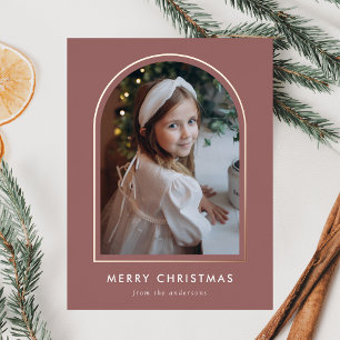 Moderne Weihnachtsgrüße Lila-Bogen-Foto Folien Feiertagspostkarte
