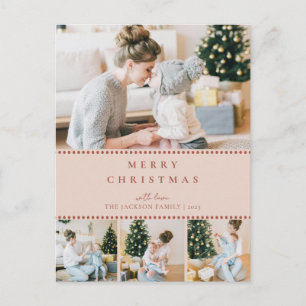 Moderne Weihnachtsgrüße mit mehreren Fotos Feiertagspostkarte