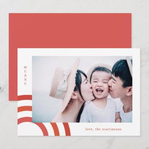 Moderne Weihnachtsgrüße mit Pink Geo Foto