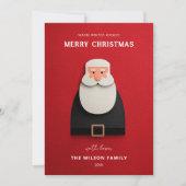 Moderne Weihnachtsgrüße vom Weihnachtsmann Einladung (Vorderseite)