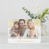 Moderne Weihnachtshandschrift Fotokarte Feiertagskarte (Stehend Vorderseite)