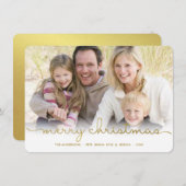 Moderne Weihnachtshandschrift Fotokarte Feiertagskarte (Vorne/Hinten)