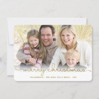 Moderne Weihnachtshandschrift Fotokarte Feiertagskarte