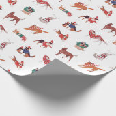 Moderne Weihnachtshunde Muster Geschenkpapier (Ecke)