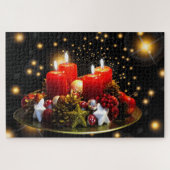 Moderne Weihnachtskandeln Chic Puzzle (Horizontal)