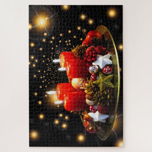 Moderne Weihnachtskandeln Chic Puzzle (Vertikal)