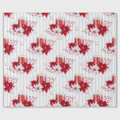 Moderne Weihnachtskandles Poinsettias Holiday Geschenkpapier (Flach)