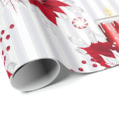 Moderne Weihnachtskandles Poinsettias Holiday Geschenkpapier (Rolleneckpunkt)