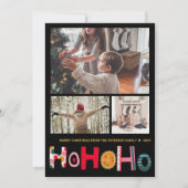 Moderne Weihnachtskarte 3 Foto Feiertagskarte (Vorderseite)