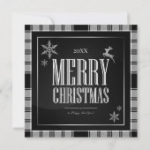 Moderne Weihnachtskarte 4 - Schwarz-weiße Collage (Rückseite)